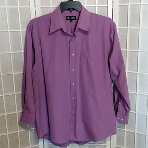 Bergamo New York Men's Lavender Dress Shirt Long Sleeve‎ Button Up Size L